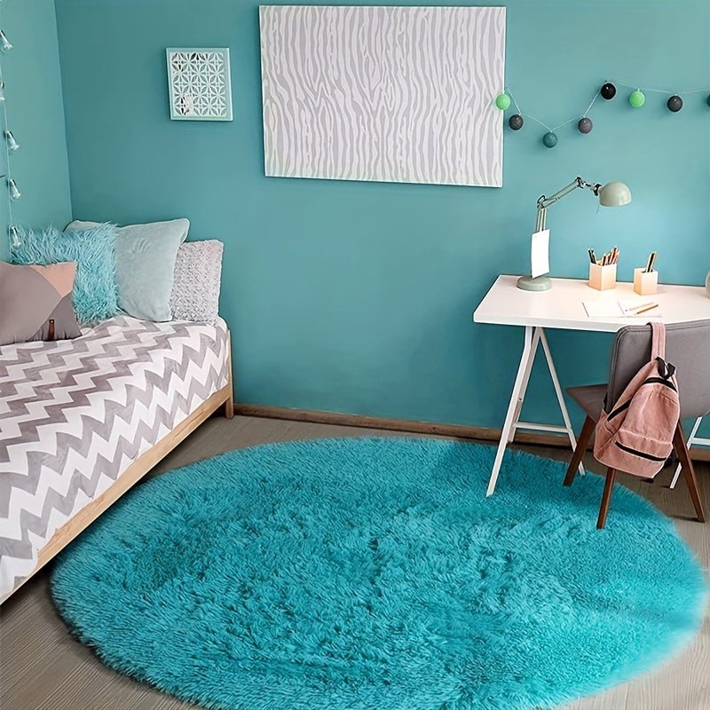 Alfombra Redonda para Sala y Niños, Diseño Suave y Antideslizante, Lavable, 160 cm