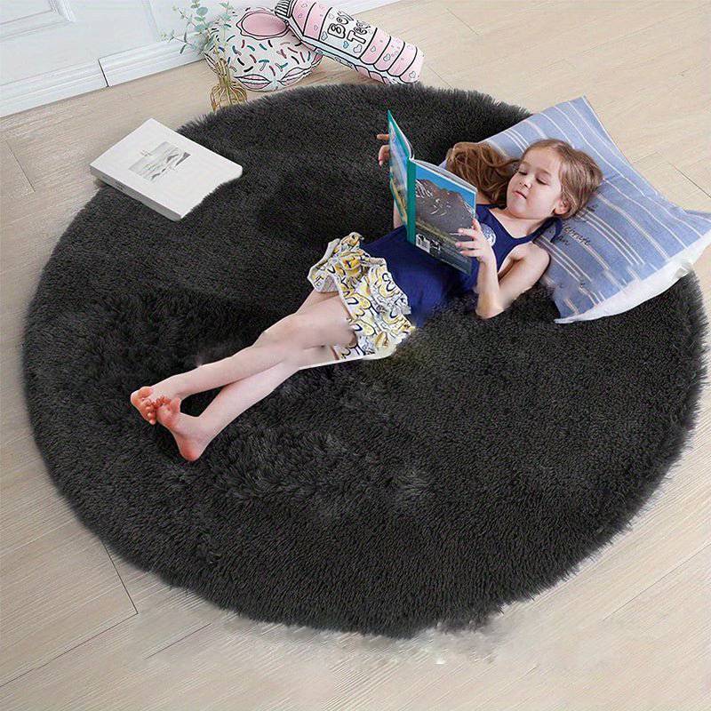 Alfombra Redonda para Sala y Niños, Diseño Suave y Antideslizante, Lavable, 160 cm