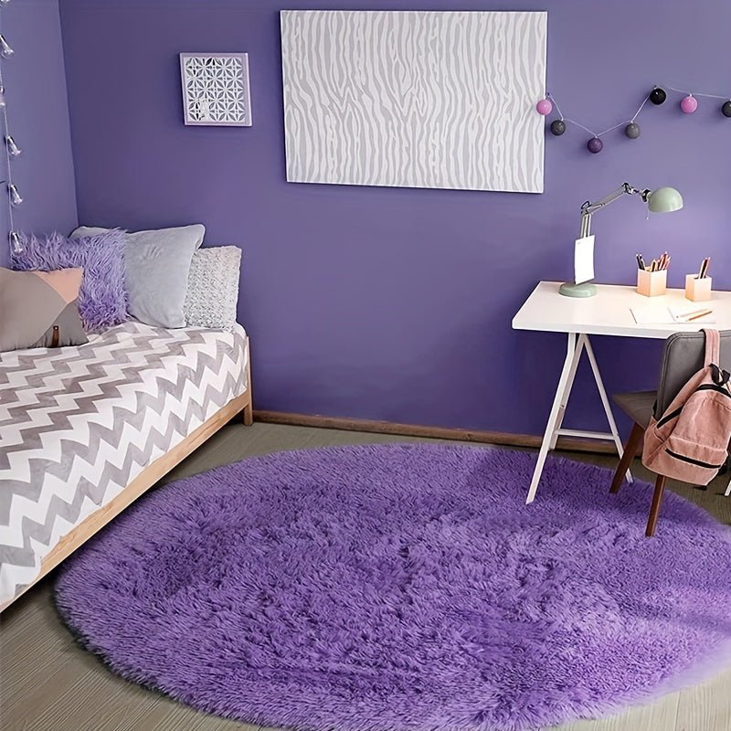 Alfombra Redonda para Sala y Niños, Diseño Suave y Antideslizante, Lavable, 160 cm
