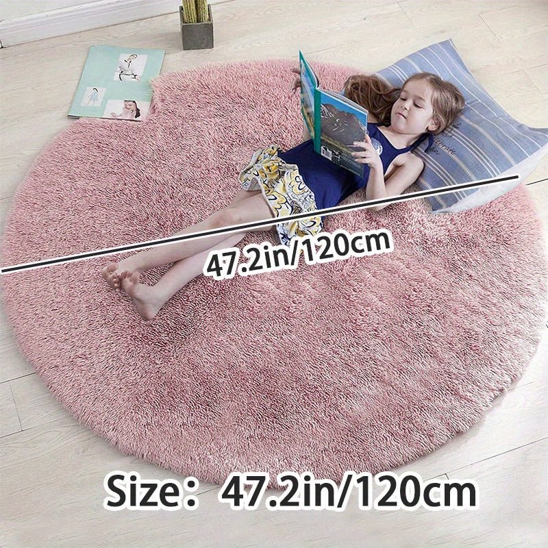 Alfombra Redonda para Sala y Niños, Diseño Suave y Antideslizante, Lavable, 160 cm
