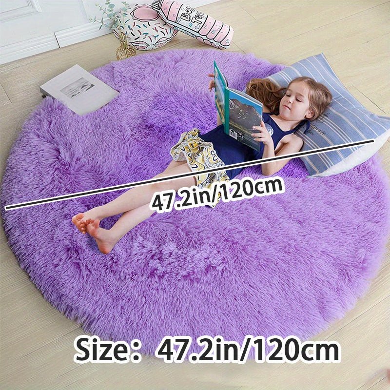 Alfombra Redonda para Sala y Niños, Diseño Suave y Antideslizante, Lavable, 160 cm