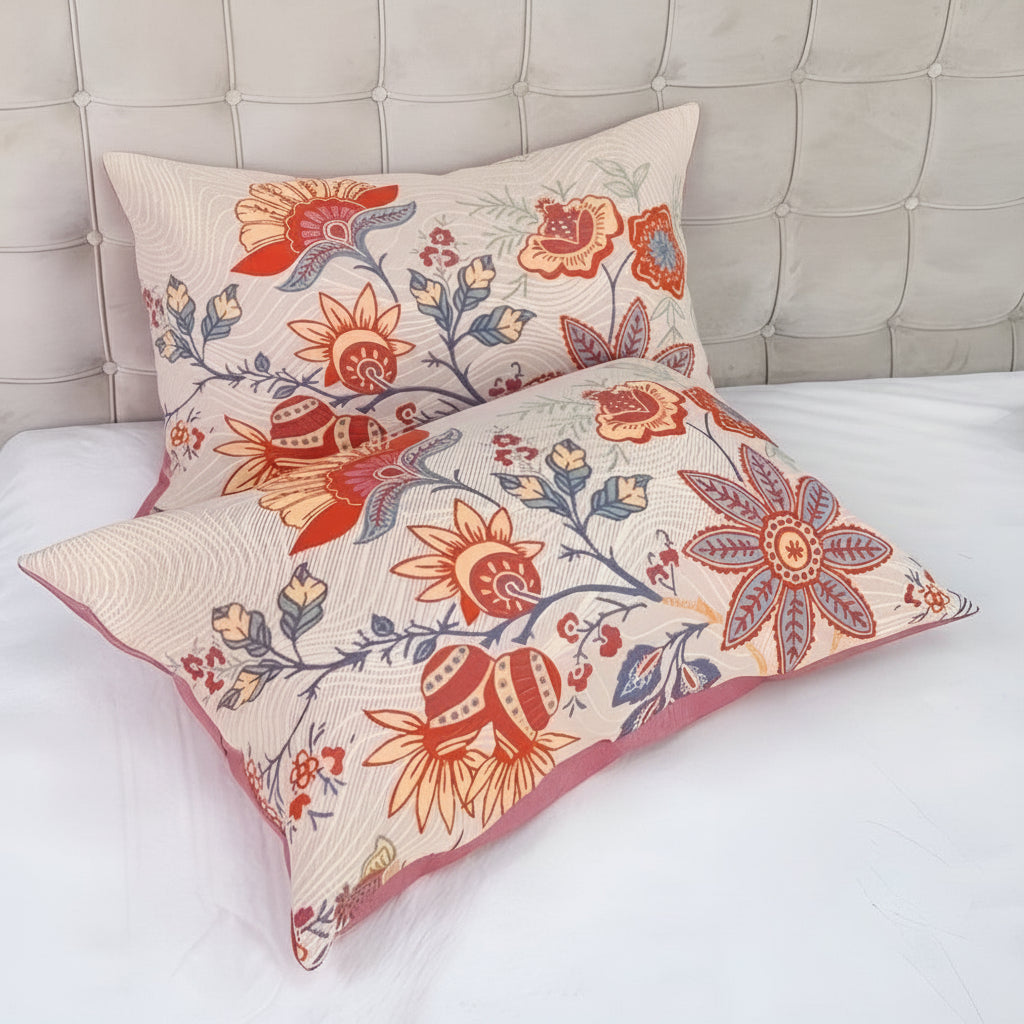 Funda de Almohada Boho Floral Rústica | Set de 2 piezas