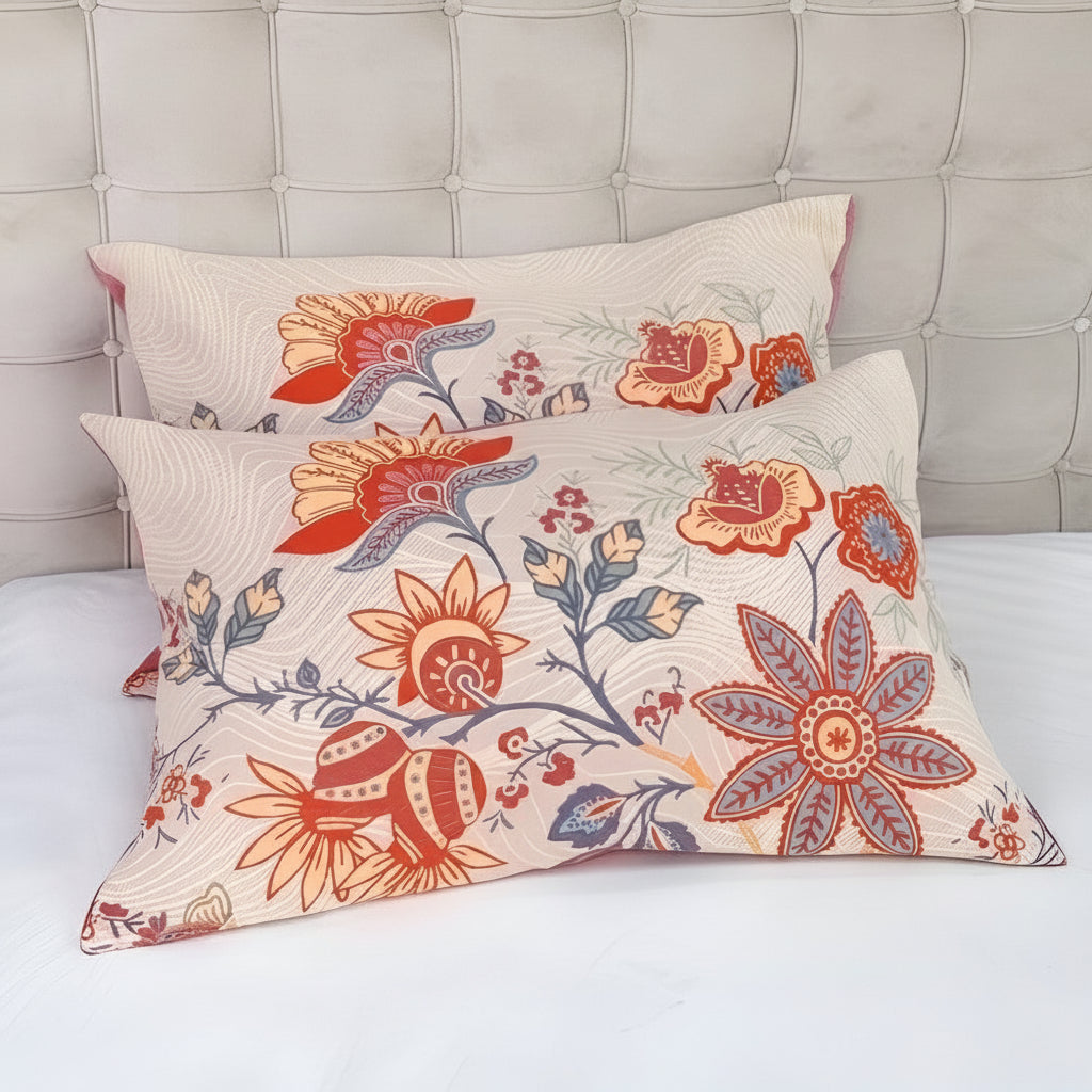 Funda de Almohada Boho Floral Rústica | Set de 2 piezas