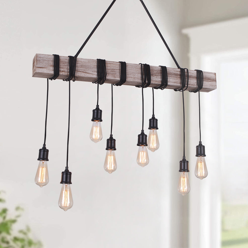 Apliques de Luz Rústicos de Madera para Granja