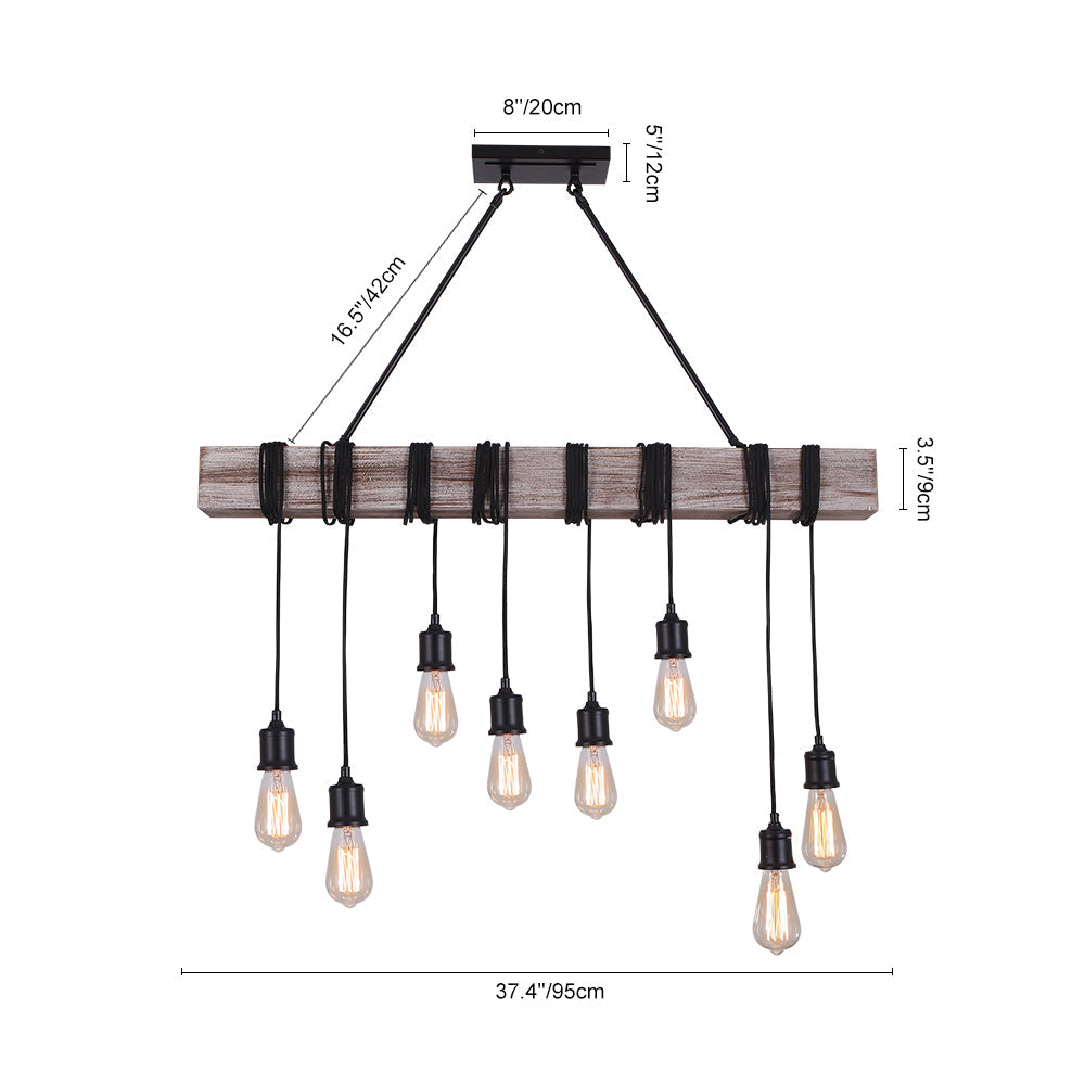 Apliques de Luz Rústicos de Madera para Granja