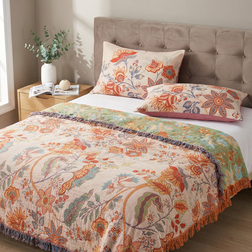 Funda de Almohada Boho Floral Rústica | Set de 2 piezas