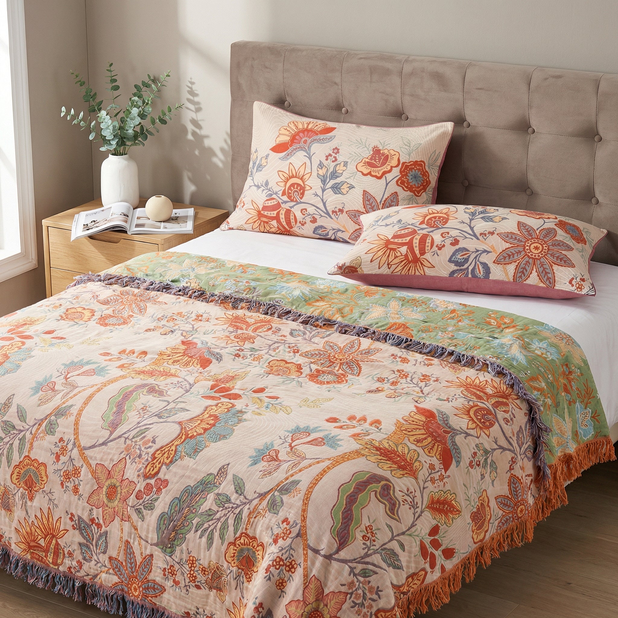 Funda de Almohada Boho Floral Rústica | Set de 2 piezas