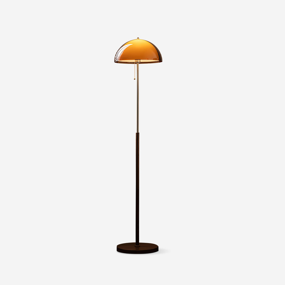 Lámpara de Pie Rustina Moderna - Cúpula de Acrílico Ámbar Retro para Sala de Estar