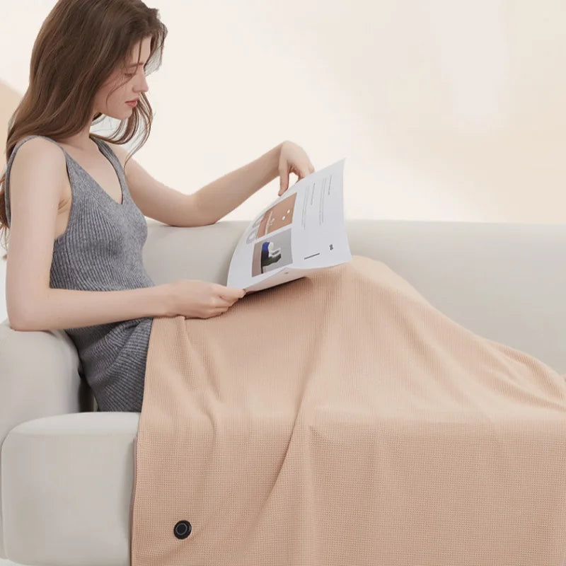 CozyTherm Wear Manta Térmica USB para Llevar | 150 × 85 cm | 3 Niveles de Temperatura | Lavable a Máquina y Portátil