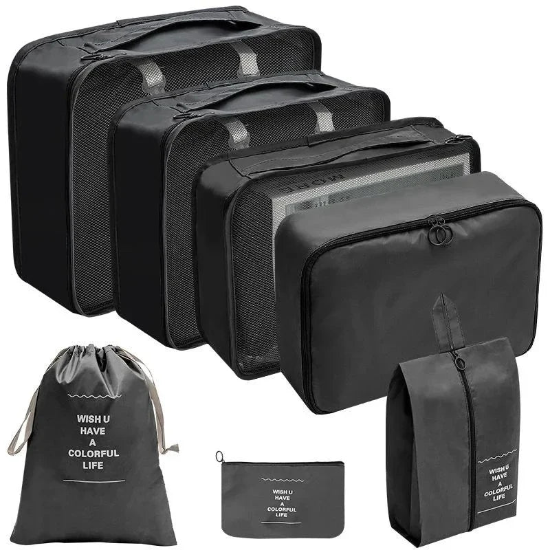 PackWunder Set de Organizadores de Viaje 7/8/9/10 piezas | Organizadores de Maleta Plegables | Para Ropa, Zapatos y Accesorios