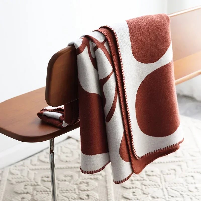 NordLuxe | Manta de Jacquard | Imitación de Cachemira | Suave y Cálida | Cubierta de Sofá y Manta de Estilo Nórdico