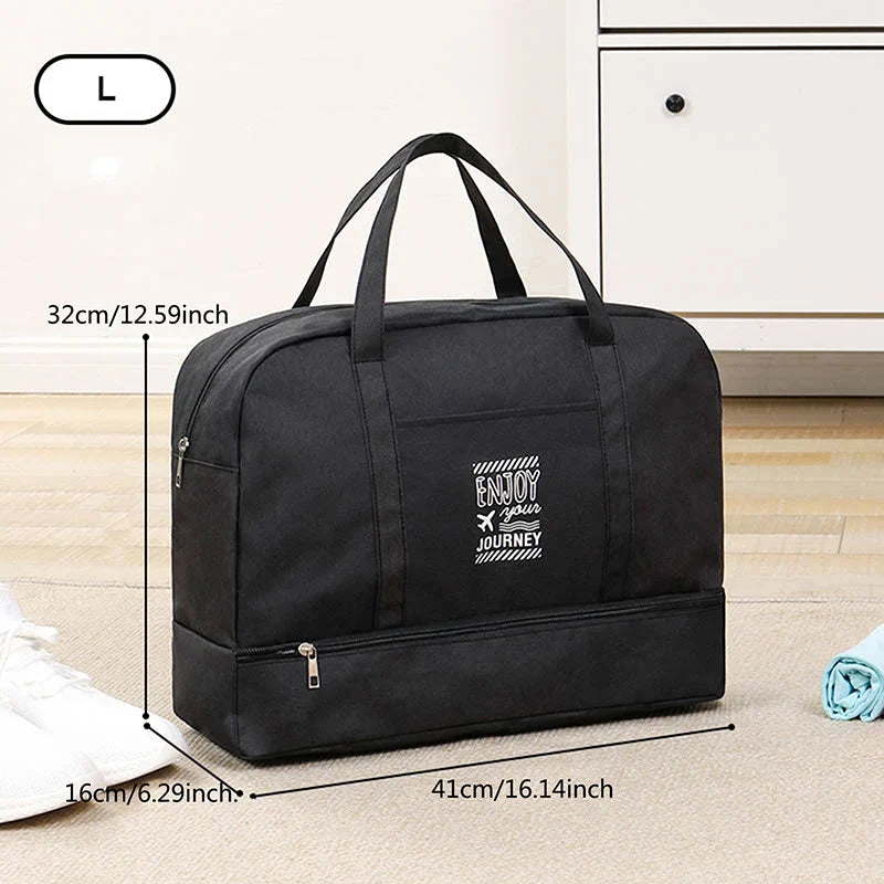 Lugviva Bolsa de Viaje Plegable para Mujeres | Gran Bolsa de Fin de Semana de Tela Oxford | Bolsa de Mano para Viajes, Uso Diario y Deporte