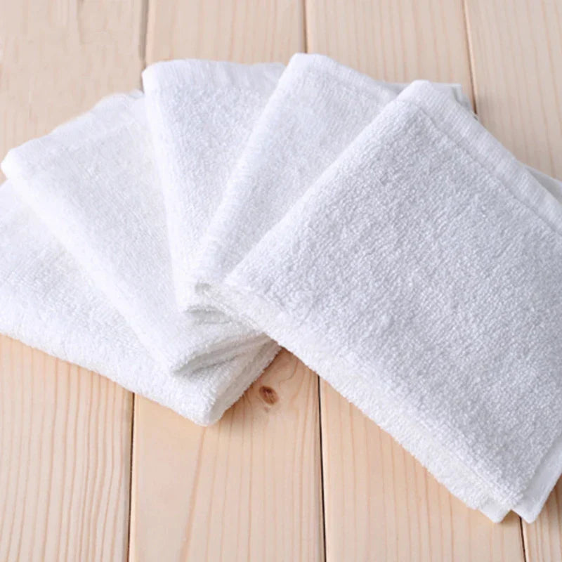 10 Piezas Toalla de Mano de Algodón Suave Blanca Hotel
