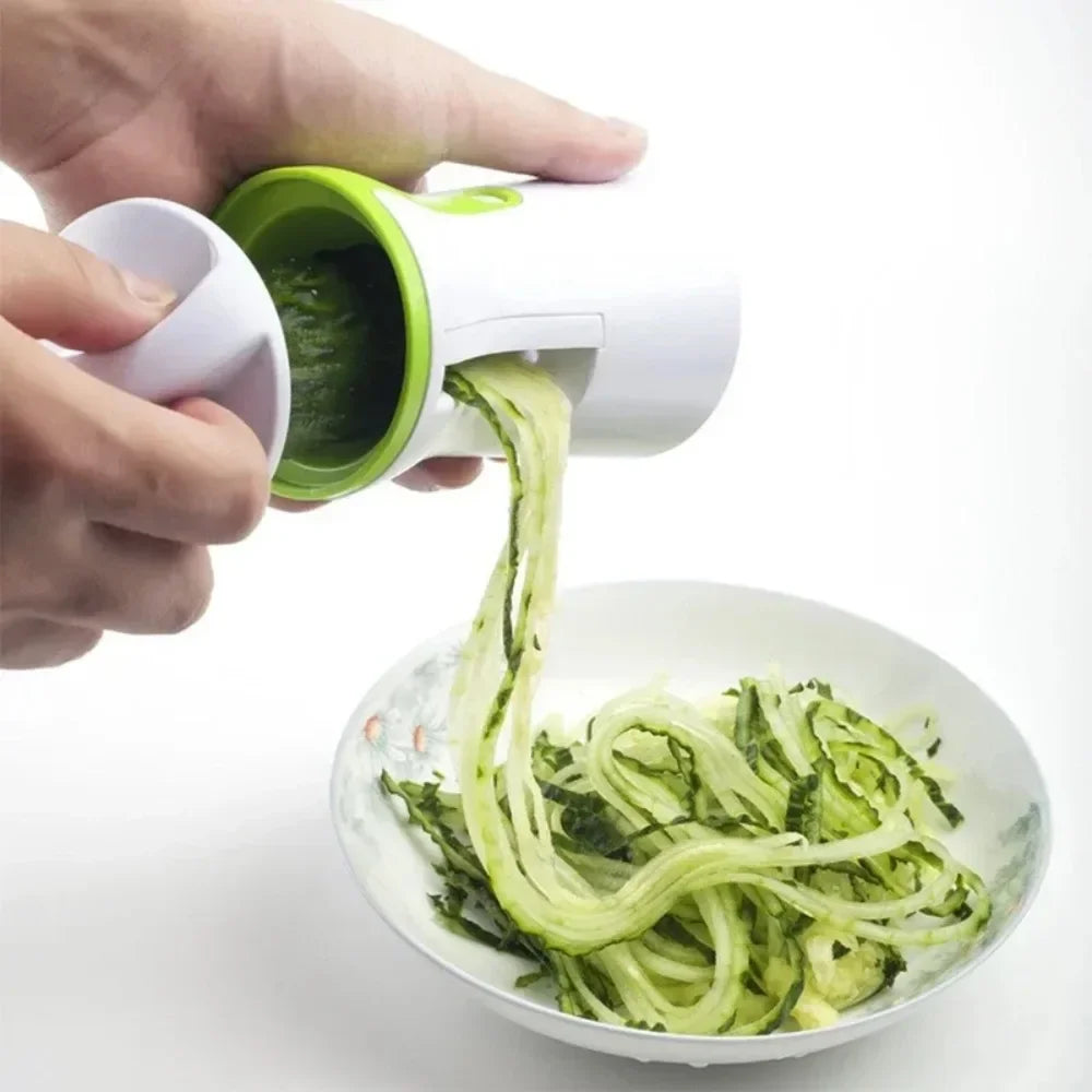 VeggiTwist Cortador Espiral | Para Verduras y Queso | Manual y Compacto | Acero Inoxidable y Plástico Libre de BPA
