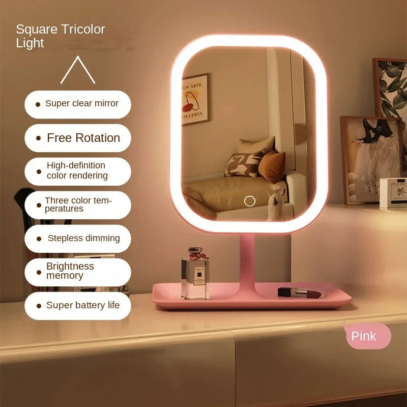 Espejo de Maquillaje LED Lumiéra | 3 Colores de Luz | Control Táctil | Diseño Moderno