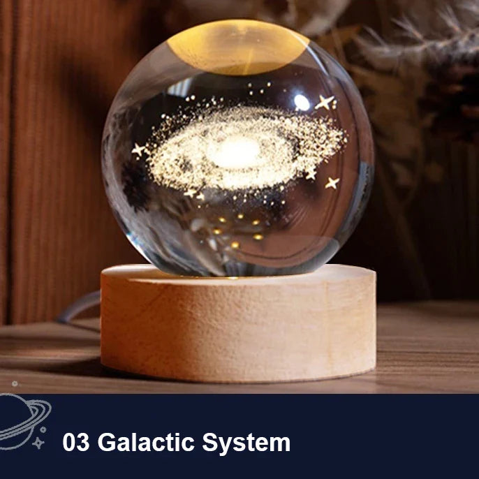 Astranova Galaxy Luz Nocturna | Esfera de Cristal LED con Diseño de Vía Láctea | Luz Cálida | Regalo Creativo para Niños y Adultos
