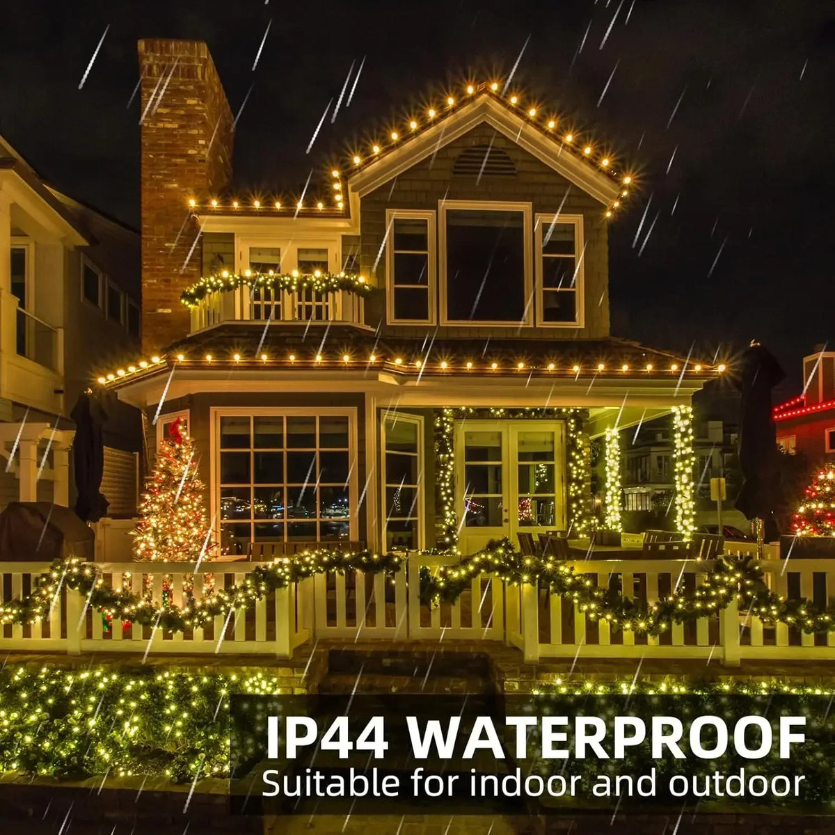 Cadena de luces LED de fuegos artificiales Ignisia | Con control remoto | 30–75 m | 900–2000 LEDs | IP65 a prueba de agua | Para Navidad, Halloween y fiestas