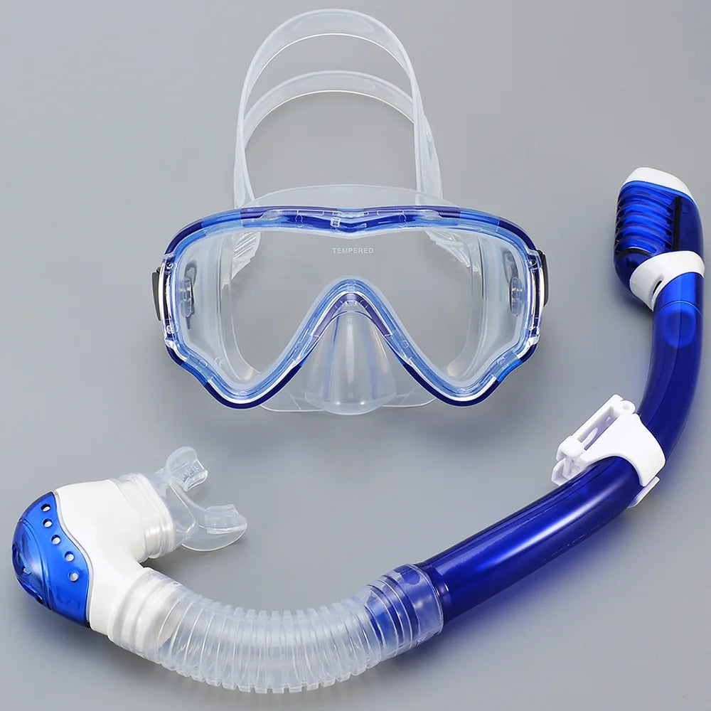 AquaJuni Máscara de Buceo para Niños con Snorkel | Antivaho & a Prueba de Fugas | Vidrio Templado & Silicona | Para Niños y Niñas de 7 a 15 Años
