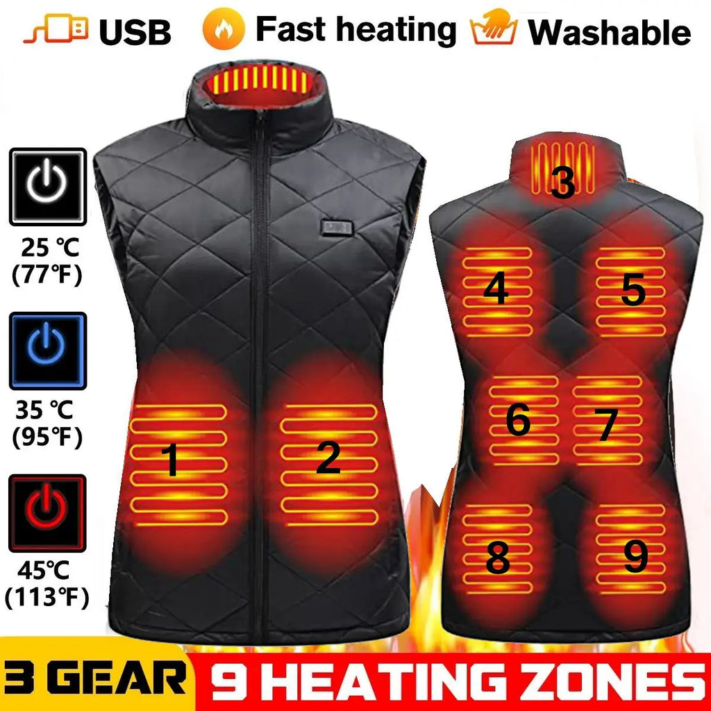 ThermaBelle Chaleco Térmico para Mujeres | Chaleco USB Calentado con Tecnología Infrarroja | Regulador de Calor y Ligero | Ideal para Otoño e Invierno
