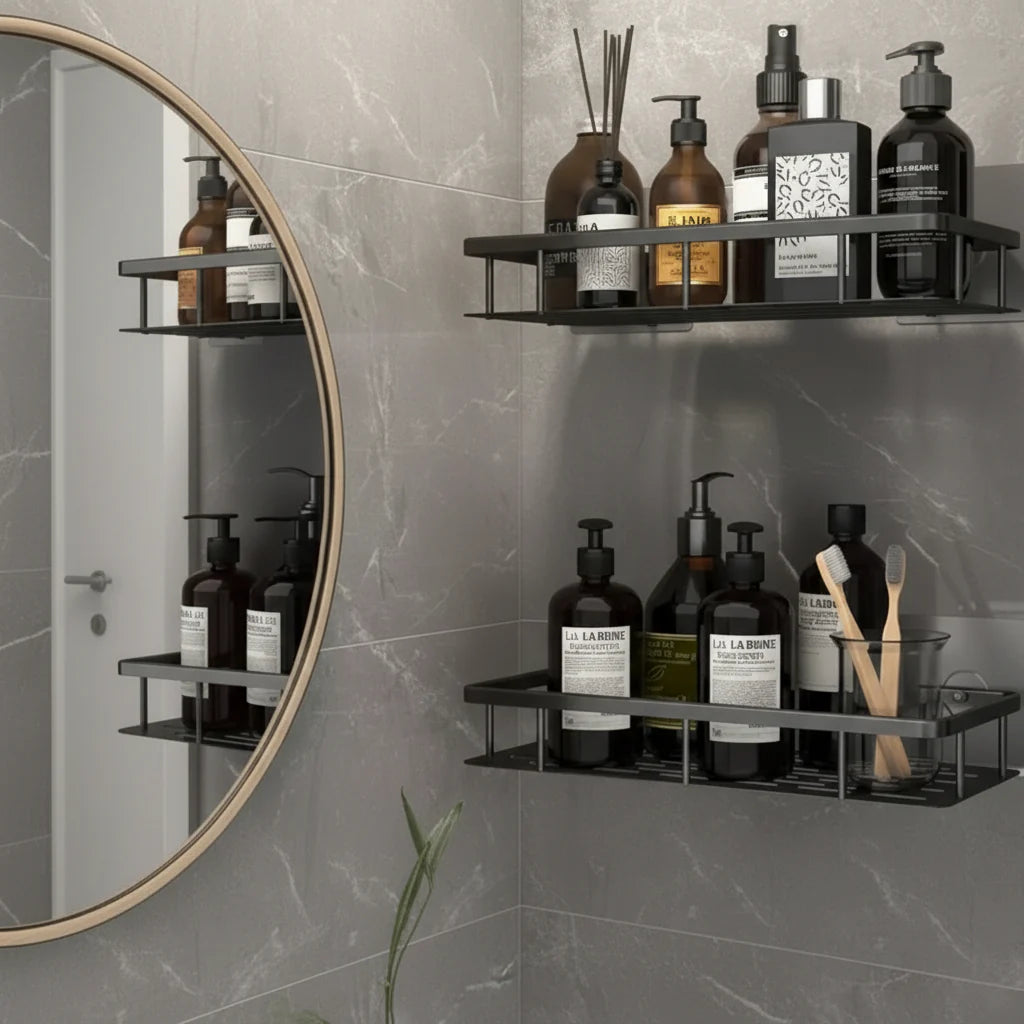 NORDICSHELF - Estante adhesivo para el baño – Sin perforaciones y elegante para cualquier baño