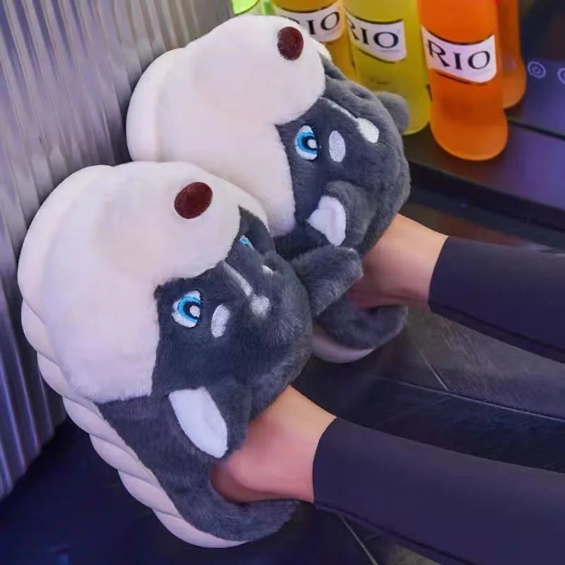 Pantuflas de Peluche de Husky – Para Calidez y Alegría en Casa