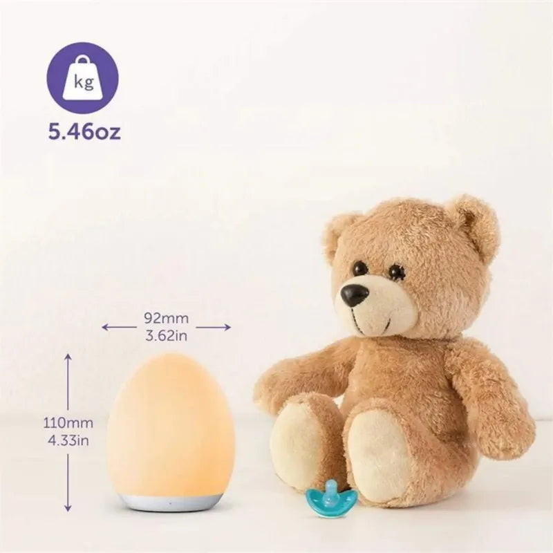 Lumiboo Lámpara Nocturna | RGB y Blanco Cálido | Control Táctil | 100h de Batería | 12 × 10 cm | Habitación de Bebés y Niños
