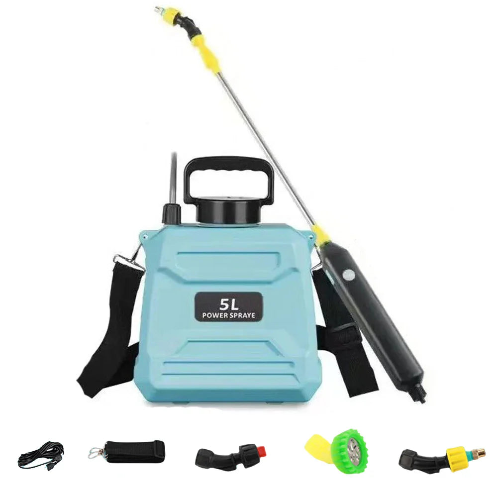 SPRAYMATE Pro Pulverizador a Batería | Botella de Spray de 5 L para Hombro | Carga USB & Boquilla Ajustable | Para Jardín, Limpieza & Control de Malezas