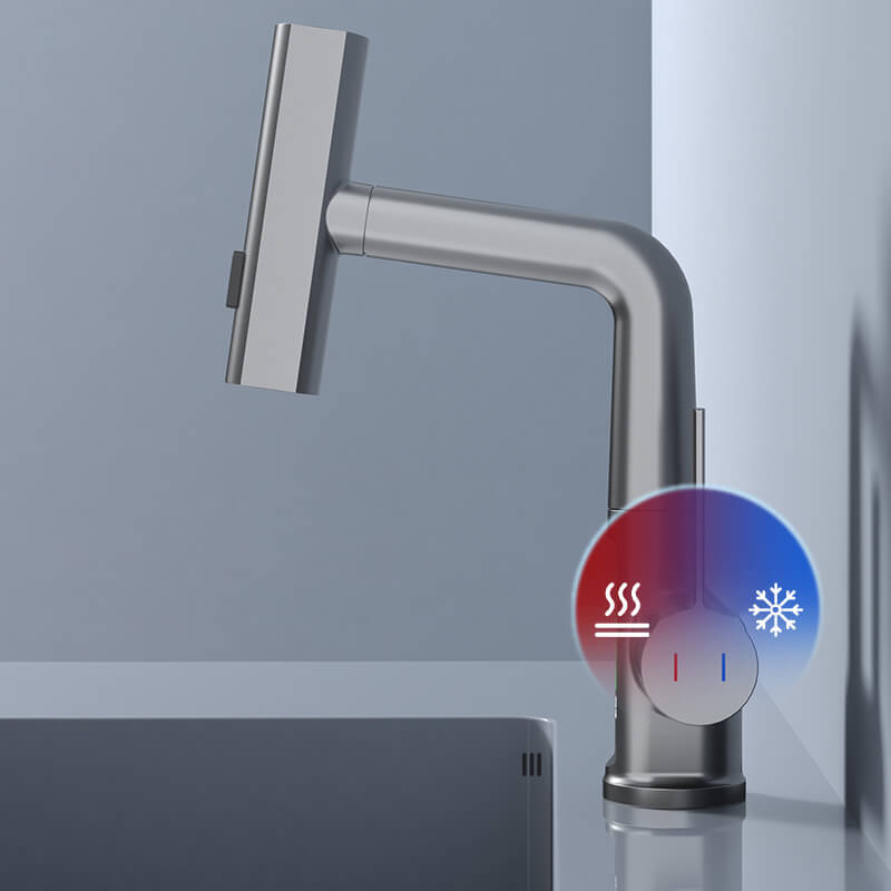 Grifo de cocina flexible con pantalla – giratorio 360° y 5 modos de chorro