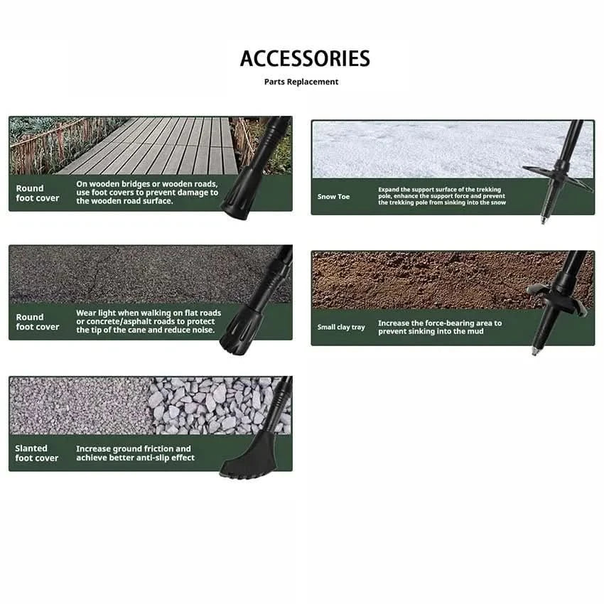 Bastones de trekking plegables para senderismo y aventuras al aire libre
