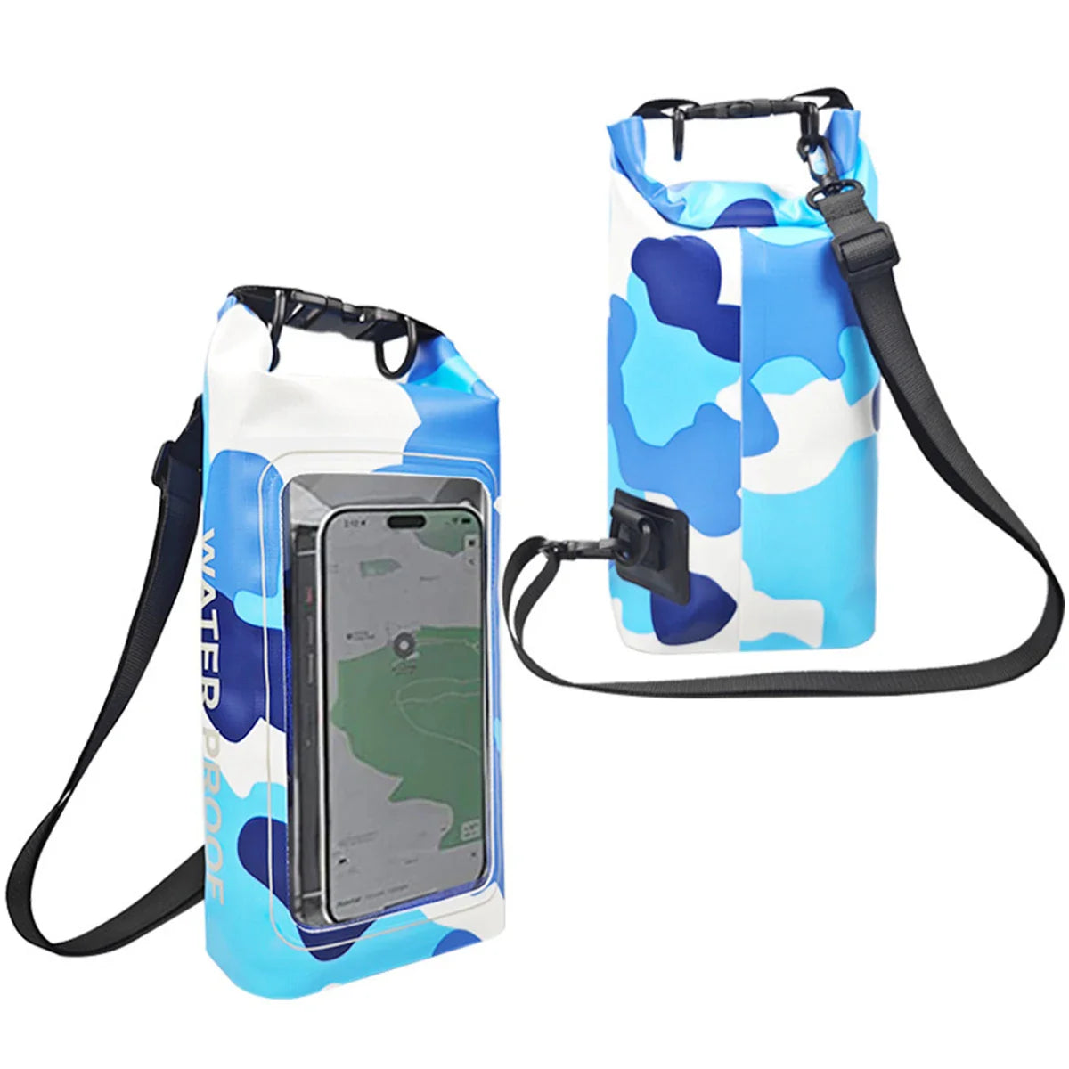 AquaVault Bolsa Impermeable de 2L | Con Ventana Táctil | Bolsa de Exterior para Kayak, Senderismo y Deportes Acuáticos