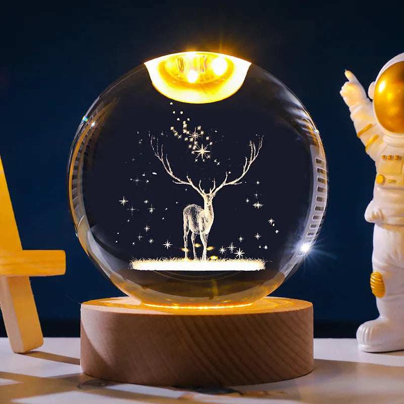 Astranova Galaxy Luz Nocturna | Esfera de Cristal LED con Diseño de Vía Láctea | Luz Cálida | Regalo Creativo para Niños y Adultos