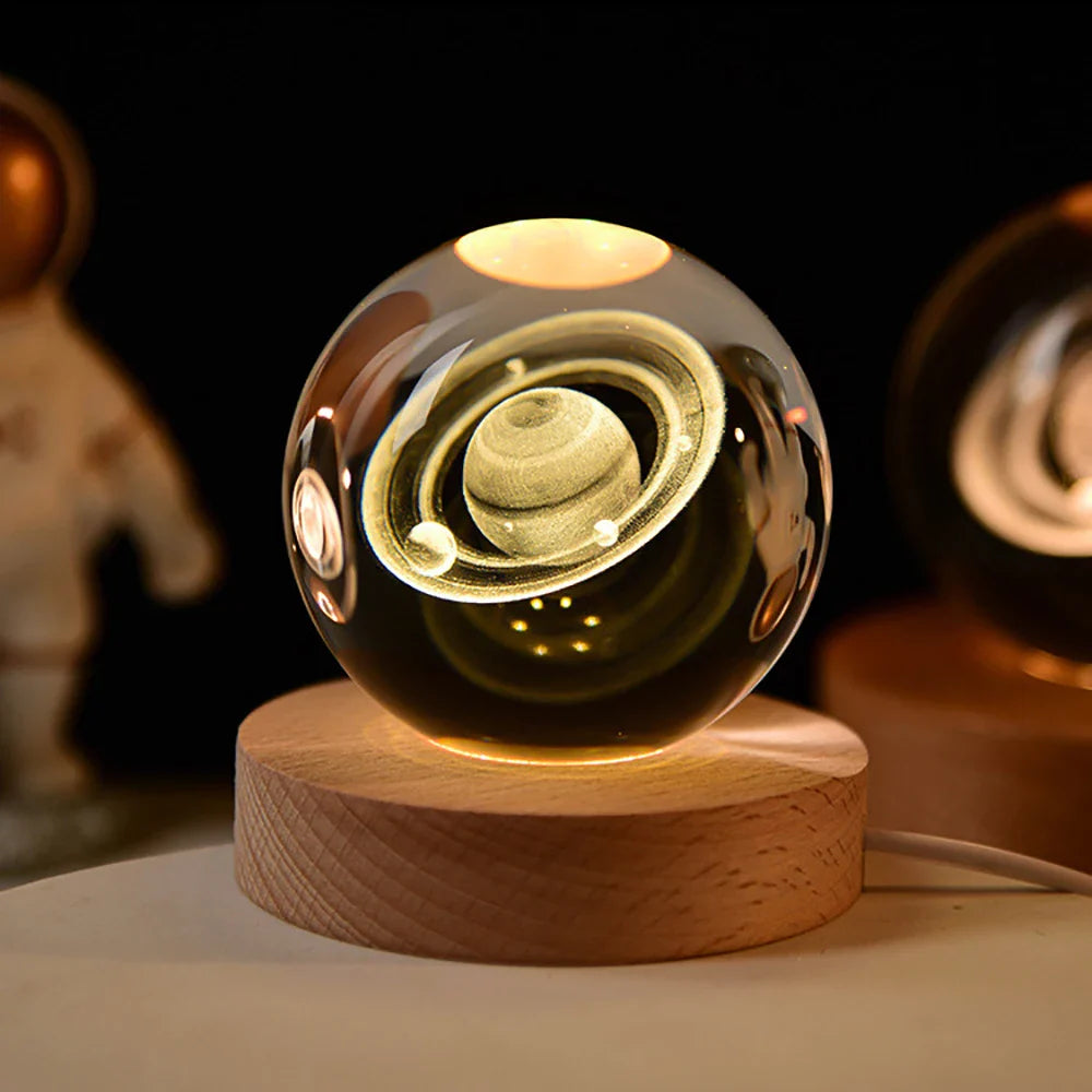 Astranova Galaxy Luz Nocturna | Esfera de Cristal LED con Diseño de Vía Láctea | Luz Cálida | Regalo Creativo para Niños y Adultos