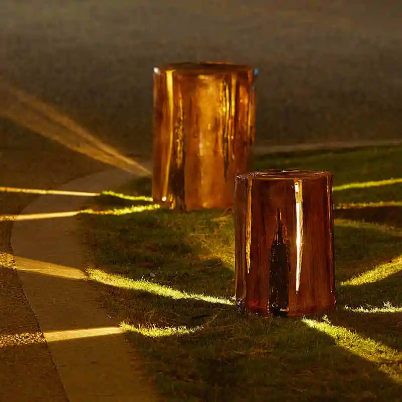 Lámpara de jardín LED creativa con apariencia de tronco de árbol para áreas exteriores naturales