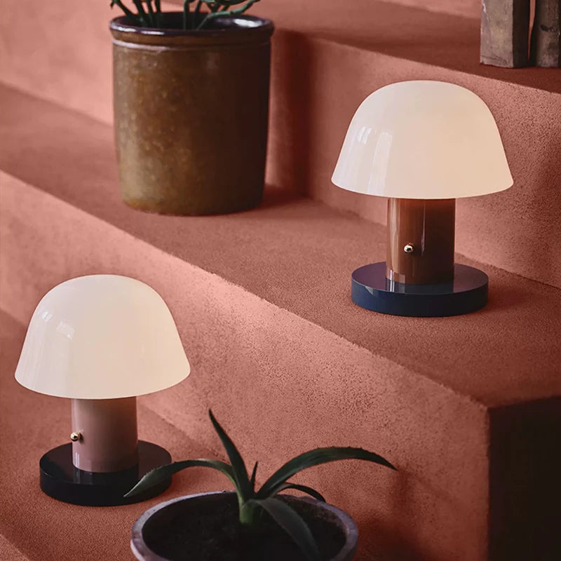 MushroomGlow - Lámpara de mesa recargable con brillo ajustable