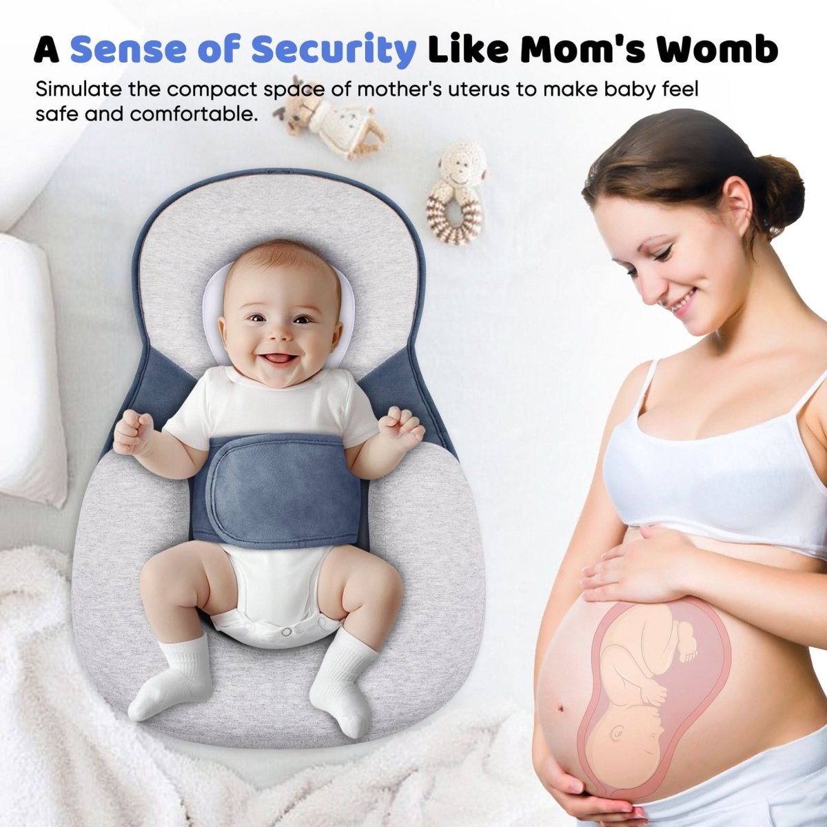 NESTLENAP Almohada para Bebés – Almohada Ergonómica para un Sueño Seguro de los Bebés