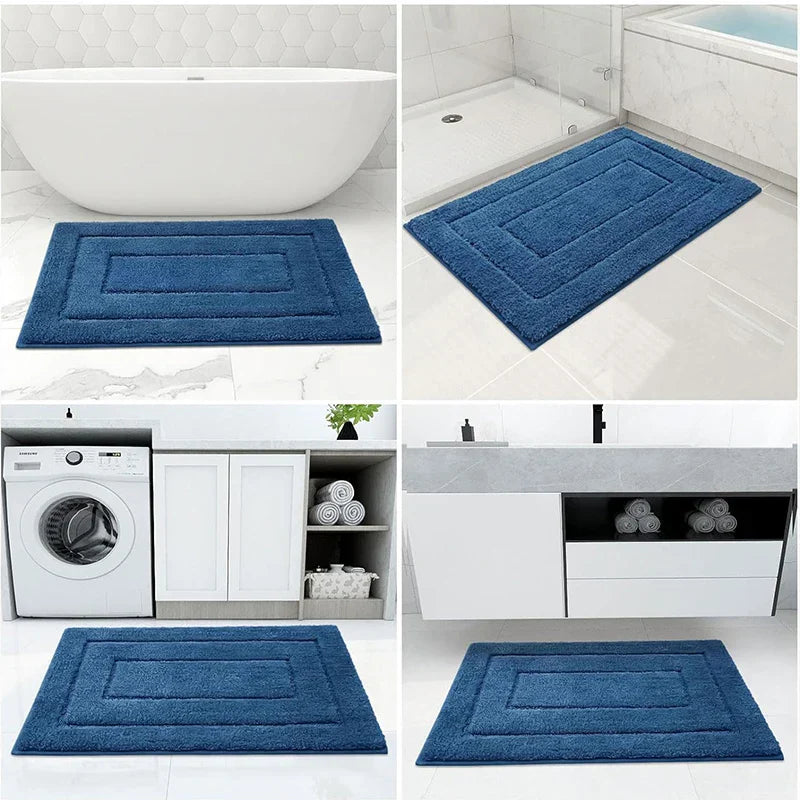 Alfombra de baño de microfibra antideslizante – Alfombra de baño de doble capa | Absorbente y suave | Alfombra de confort | Brehn