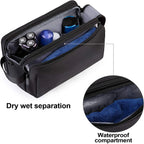 Gentrax Necessaire para Hombre | Impermeable y Grande | Organizador de Viaje Resistente con Compartimento Húmedo | Dopp Kit para Afeitado y Cuidado Personal