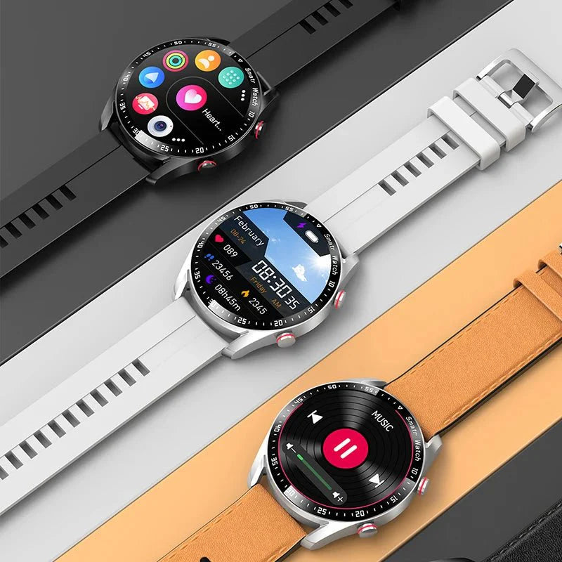 CARDIOTRON – Montre intelligente premium pour hommes avec ECG+PPG et fonction d’appel