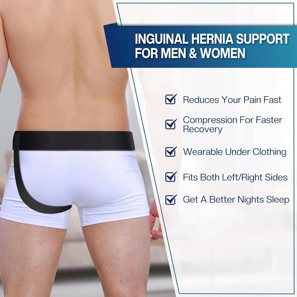 Cinturón de Soporte para Hernia para Hombres y Mujeres con Almohadillas de Compresión Removibles