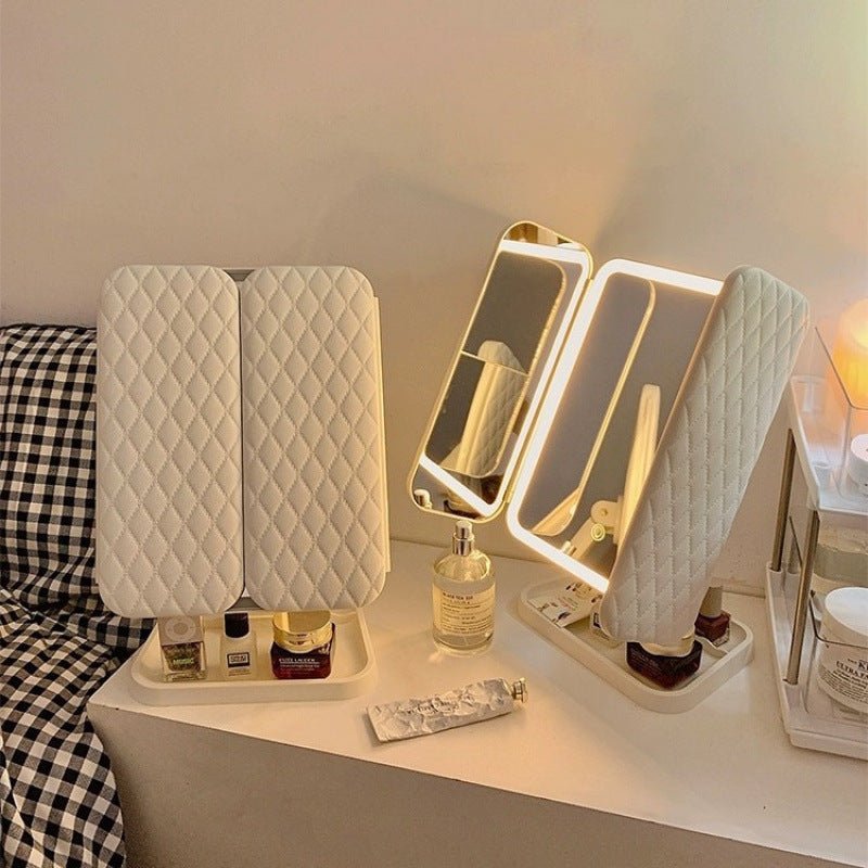 GLAMLITE MIRROR – Espejo de tres partes con iluminación LED en 3 colores para el maquillaje perfecto