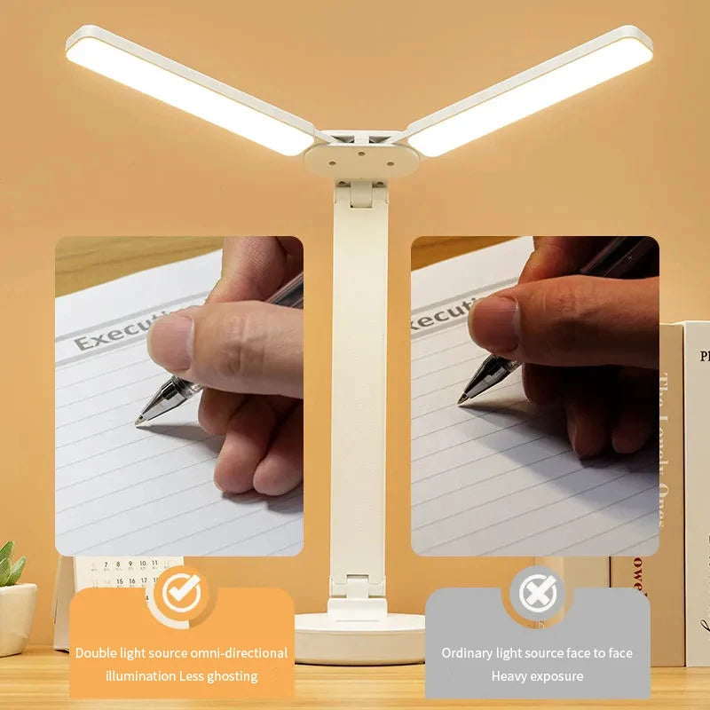 Lámpara de Lectura Ajustable - Recargable y Regulable con Mesa para Teléfono