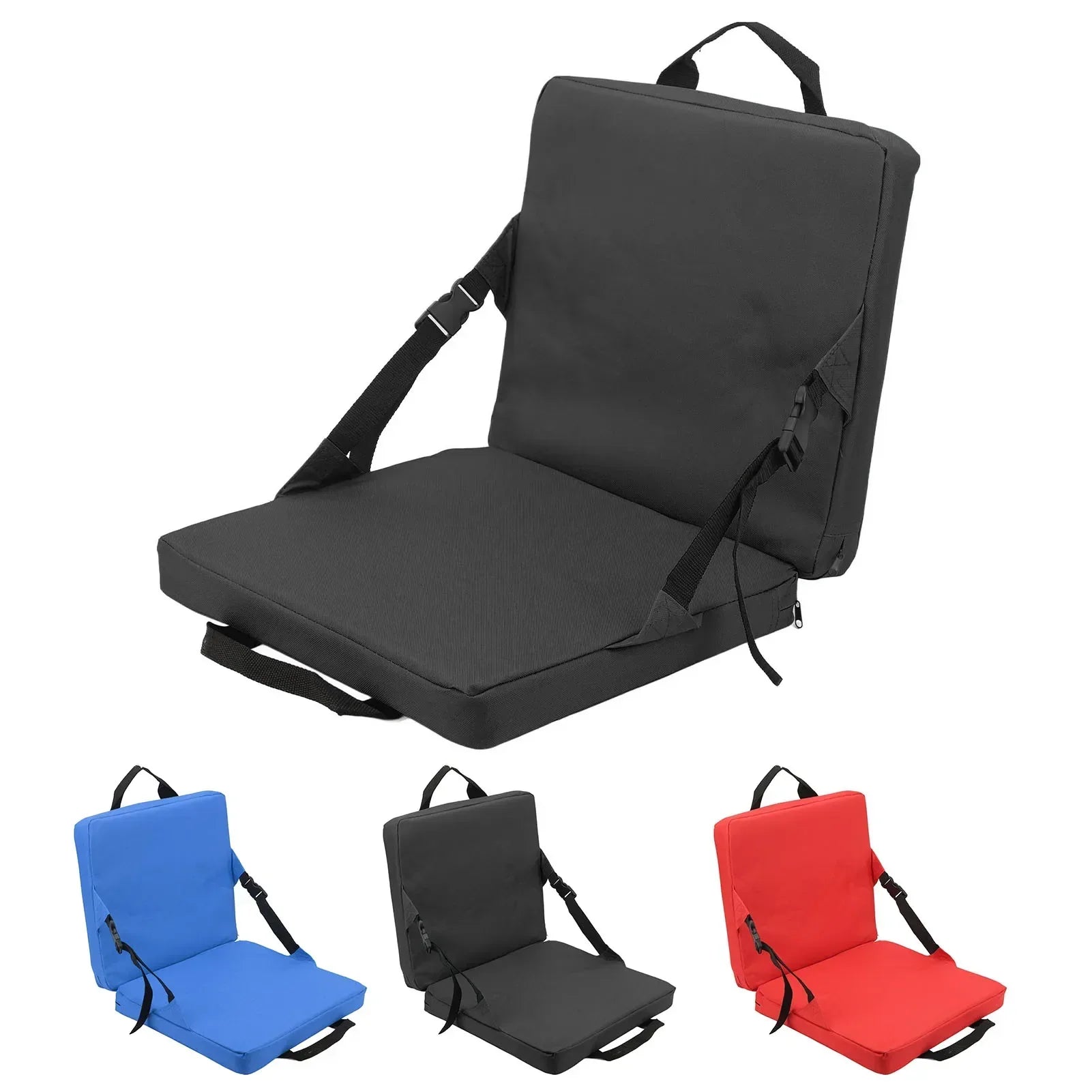 Silla plegable SITPURE con respaldo | Cojín de asiento acolchado | Compacta y cómoda para estadio, playa y parque