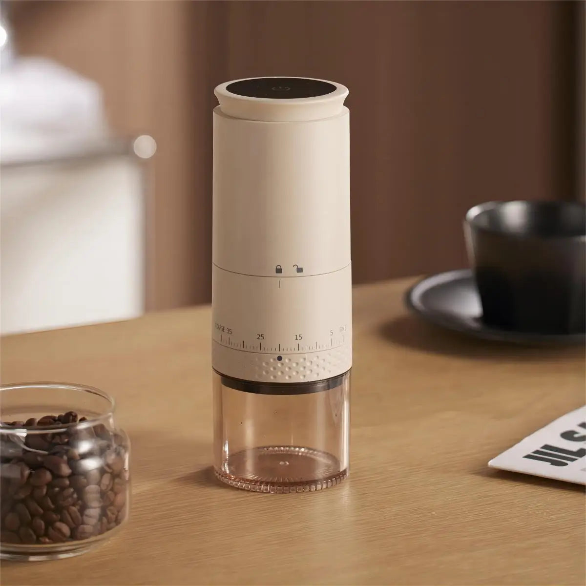 Molinillo de café eléctrico de 1500mAh con carga Type-C ajustable externamente