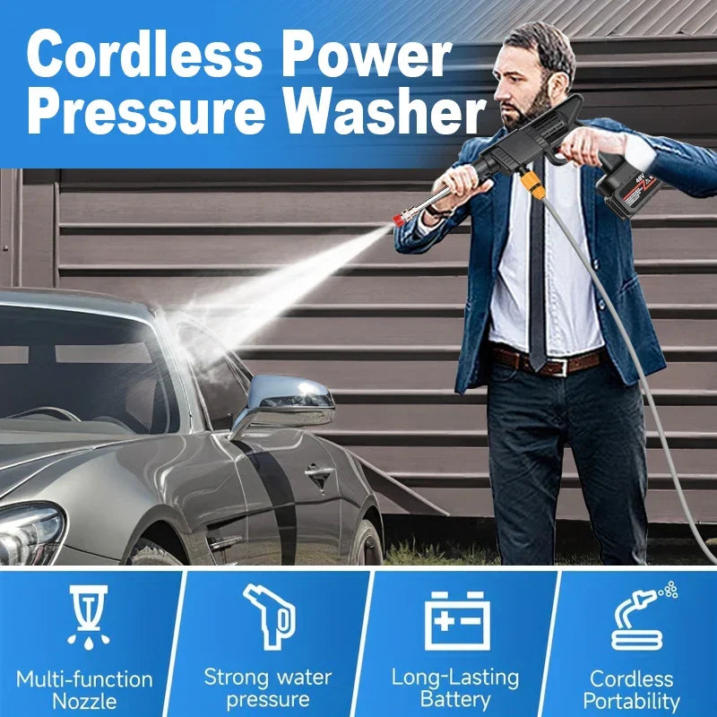 PowerWash Pistola de Lavado a Presión Inalámbrica – Potente y Compacta