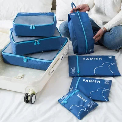 Packavio Set de Organizadores de Viaje 7 piezas | Bolsas para Ropa y Zapatos | Ahorra Espacio & Resistente al Agua