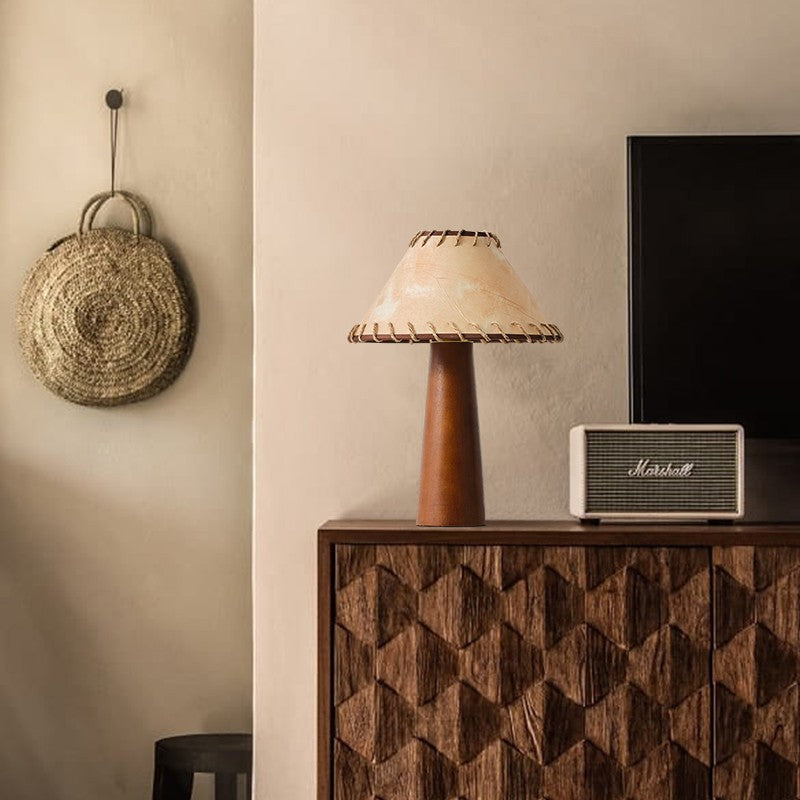ZenWood | Lámpara de mesa LED de madera en estilo Wabi-Sabi de estilo japonés