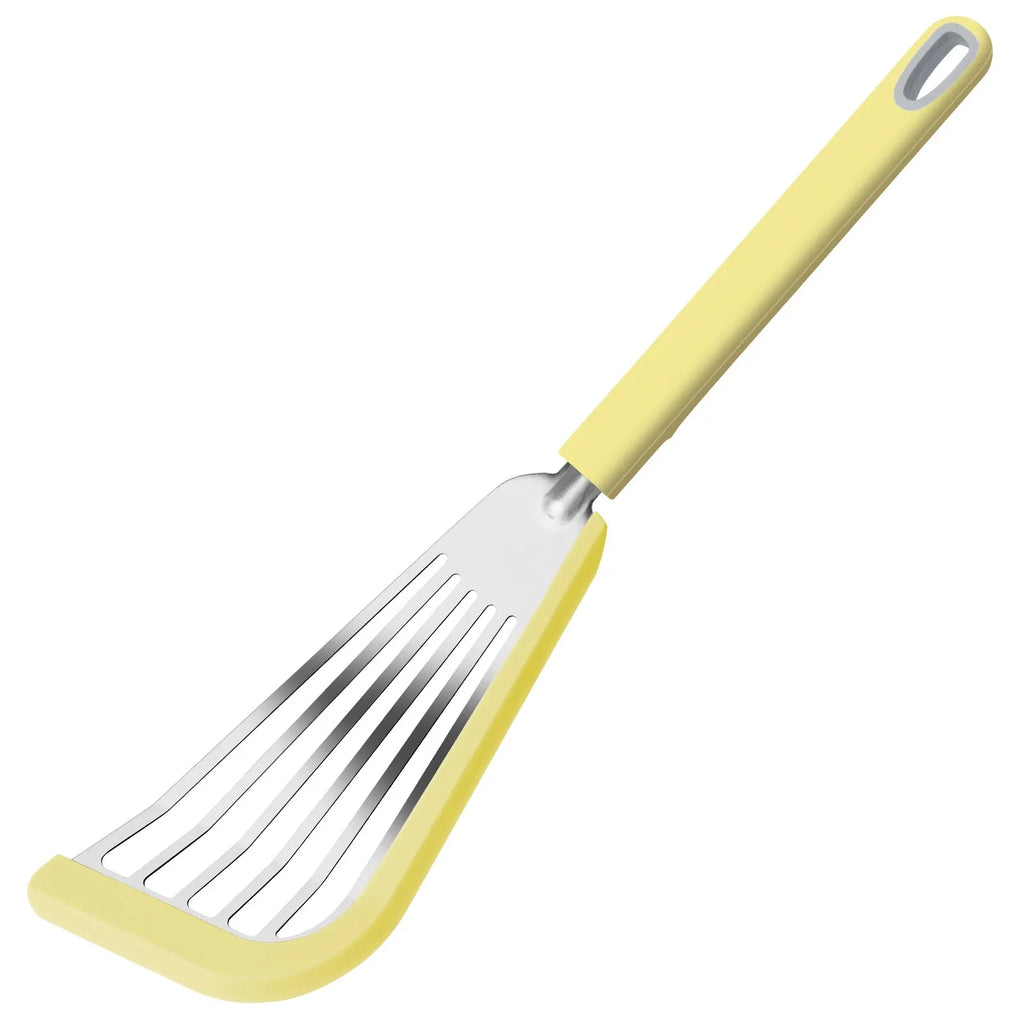 Lisslune | Espátula de Pescado con Borde de Silicona - Acero Inoxidable, Resistente al Calor, Espátula Ranurada para Cocinar
