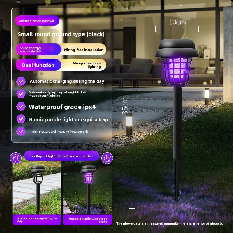 Trampa Solar para Mosquitos Solavex & Luz LED | Impermeable IP65 | Jardín & Terraza | Insecticida