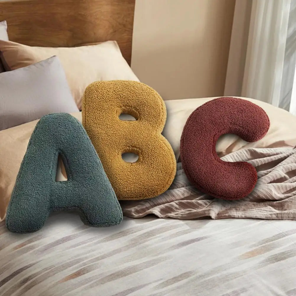 Cojín Decorativo de Alfabeto con Estructura de Terciopelo para el Hogar