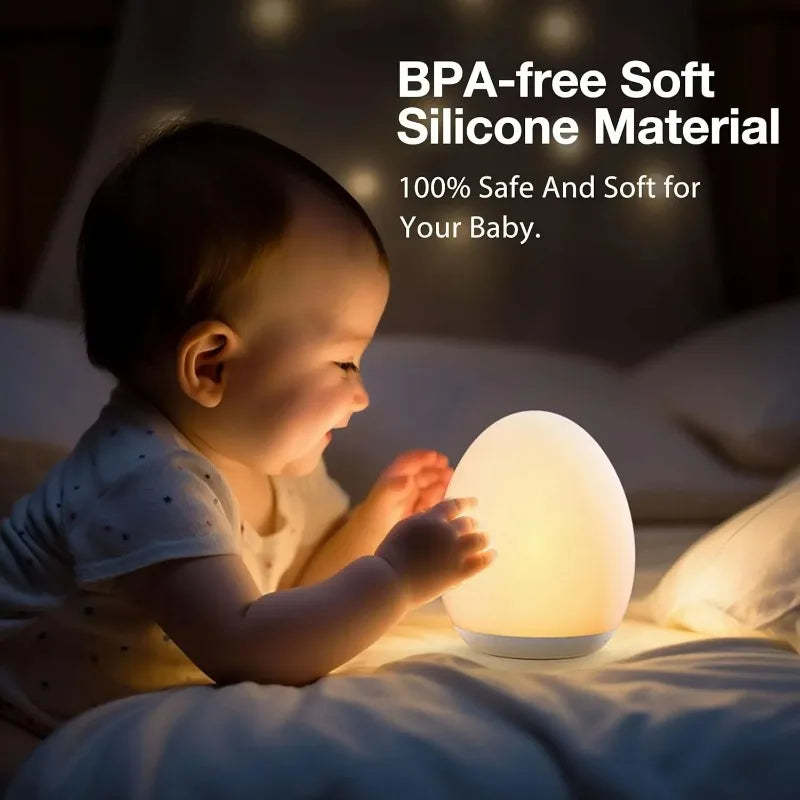 Lumiboo Lámpara Nocturna | RGB y Blanco Cálido | Control Táctil | 100h de Batería | 12 × 10 cm | Habitación de Bebés y Niños